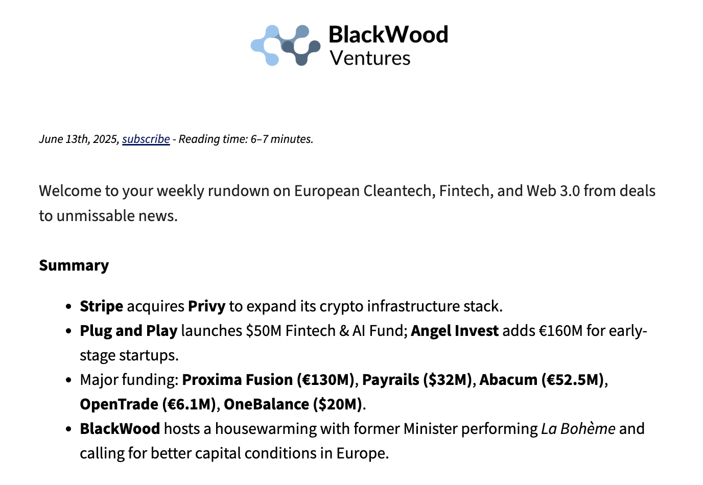 Week 24 - Industry Briefing